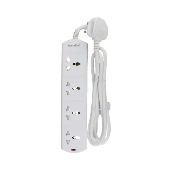 Samra Plus 4 Ways Extension Socket 2M- White Color