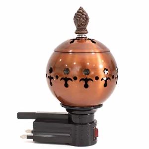 Stainless Steel Electric Incense Burner with Plug-In, 220-240V- Bronze