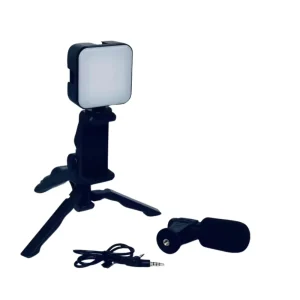 Mobile And Camera Video Recording Vlogging Kit For Video Making With Microphone And Selfie Light