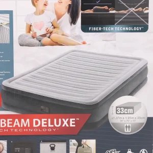 Air Bed Dura Beam Deluxe, Fiber-Tech Technology, Compact Airbed for Easy Moving, Comfort and Durability