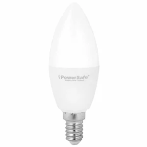Powersafe Energy Saving 5Watt LED Candle Bulb, E14 Holder with Surge Protection, Warm White