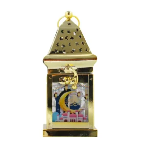 Morroco Lamp Oud Incense Bakhroor Burner With LED Light, Modern Decor Lantern- Golden