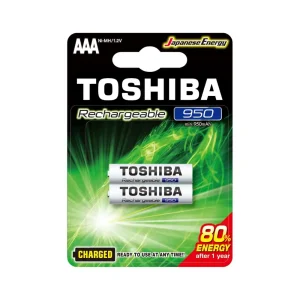 Toshiba Rechargeable 950mAh Battery AAA Rechargeable Battery Pack of 2pcs