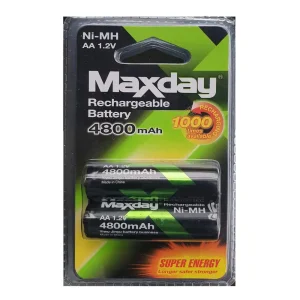 Max Lady Rechargeable Battery Ni-MH AA Battery 1.5V 4800mAh- Pack of 2pcs