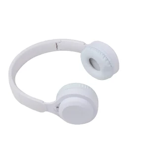Wireless Bluetooth Foldable Headphones, Built-In Microphone, Hi-Fi Stereo, Soft Earmuffs and Wired Mode for PC, Cellphone with Charging Cable- White