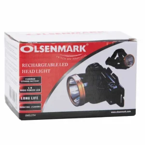 Olsenmark Rechargeable LED Headlight- Lithium Battery 5Watt- High Brightness LED