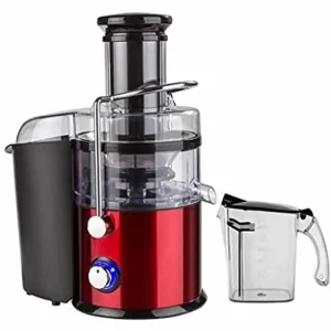 Geepas Centrifugal Juice Extractor GJE5437, 800W Powerful Motor with Safety Interlock- Red & Black Combination