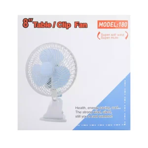 Portable Mini Electric Fan Table Fan With Clip Model No. 180- White