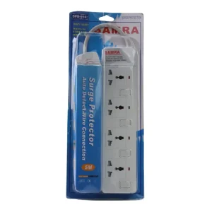 Samra Extension Cord Socket 4 Ways Electric Power Extension with 5M Cable - White