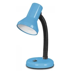 Portable Study Desk Lamp With Flexible Neck And Integral On Off Switch- Blue