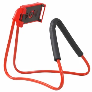 Phone Lanyard, Necklace Cell Phone Support with Adjustable Neck Mount, Fits Devices with Up To 7inch Screen, Mobile Phone Holder- Red