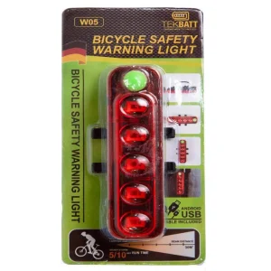Tekbatt Bicycle Safety Warning Light Oval Shaped- Red