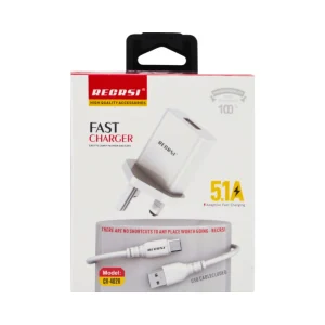 Recrsi Fast Charger Adaptive Fast Charging with 5.1A Micro Port- White