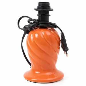 Ceramic Table Lamp- Orange, Ceramic Base Table Lamp With Shade (EL-20594-P)