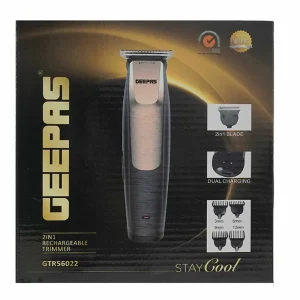 Geepas 2 in 1 Blades Rechargeable Hair Trimmer GTR56022- Black and Peach