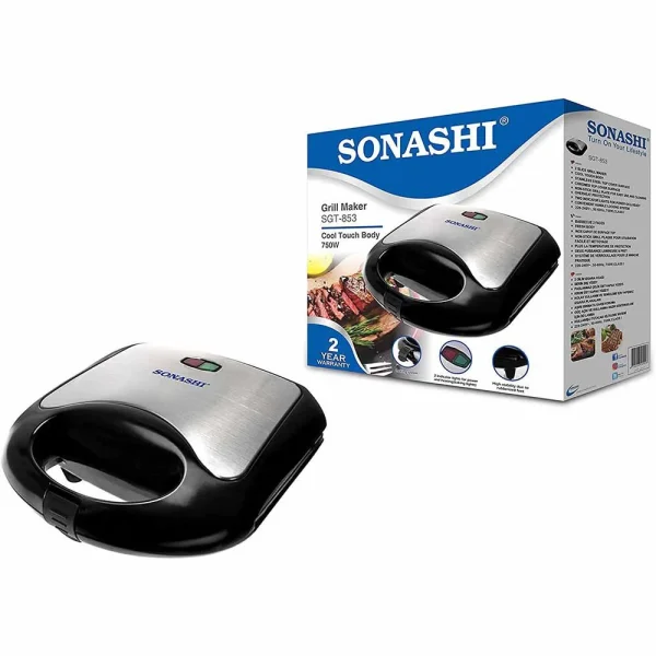 Sonashi Grill SGT-853, Sonashi 2 Slice Non-Stick Grill and Sandwich Maker