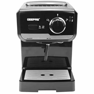 Geepas 15 Bar Power Cappuccino Maker, 1.25Ltr (GCM9108)- Black