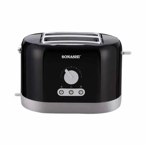 Sonashi 2 Slice Bread Toaster ST-209 - Countertop Toaster with Heating Control, Pilot Lamps, Detachable Crumb Tray- Black