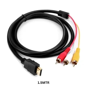 Samraplus HDMI 3RCA Cable SP-HD450 Different Color Line Hdmi To Av Adapter Cable- 1.5mtr