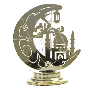Moon Decoration Light Wooden Muslim Lighting Islamic Palace Led Moon Decor Ramadan Decoration