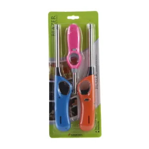Windcera Refillable Gun Lighters - Blue, Orange & Pink