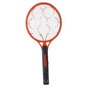 Rechargeable Mosquito Swatter With LED Energy Saving Bulb, Mosquito Killer Bat - Red