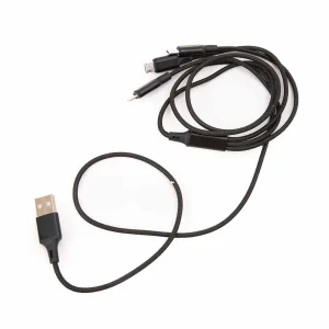 3In1 Fast Cable Charger, 3-amp, Length 1200mm- Black