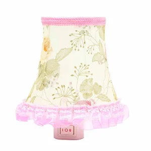Plug in Mini Night Light Lamp, Table Lamp Multi Flower Design Bedside Lamp- Cream and Pink