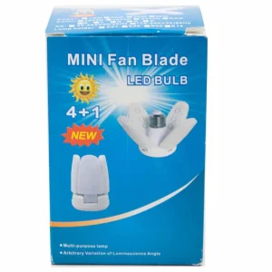 Mini Foldable Led Light Bulb Fan Blade Design for Home Ceiling Light White Color
