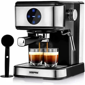 Geepas 1.5Ltr Cappuccino Maker with Touch Panel and 2 Cups