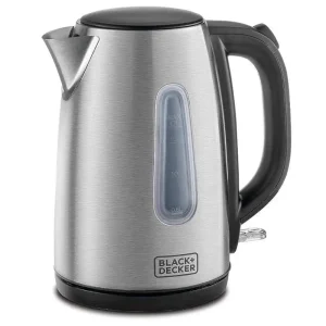 Black And Decker Stainless Steel Cordless Electric Kettle With Water Level Indicator 1.7Ltr- Silver