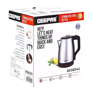 Geepas Cordless Electric Stainless Steel Kettle With Detachable Power Base- 1.8Ltr