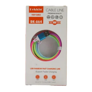 Dekkin Fast Cable USB Rainbow Faster iPhone Cable, Charging Data Cable, Quick Charging 3A, Multi-Color