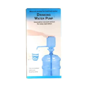 Manual Water Pump, BPA Free Hand Pressure Drinking Dispenser, White and Blue