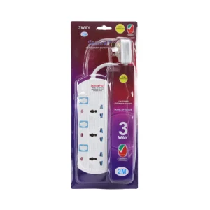 Samra Plus 13A Power Extension 3 Way Socket with 2Mtr Cable- White