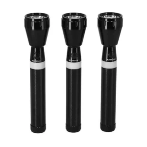 Krypton Cree Rechargeable LED Flashlight 3Pcs Set of Torch Ideal for Camping, Trekking & Outdoor Activities- Black