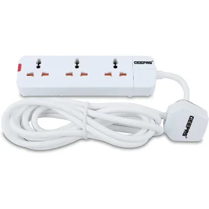 Geepas 3 Ways Extension Socket, 3m Cord Length and Multi-Use Socket Board for Home and Offices