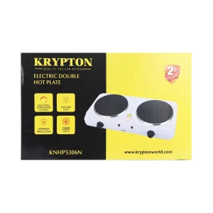 Krypton Electric Double Hot Plate with Overheat Protection- White