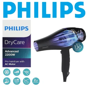 Philips Dry Care, Pro Hair Dryer with Ac Motor, Fast and Powerful Dryer- 2200W