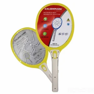 Olsenmark Rechargeable Mosquito Swatter, ABS Material - 800mAh Lead Acid Battery Long Working Safe and Durable with Comfortable Handling-Yellow