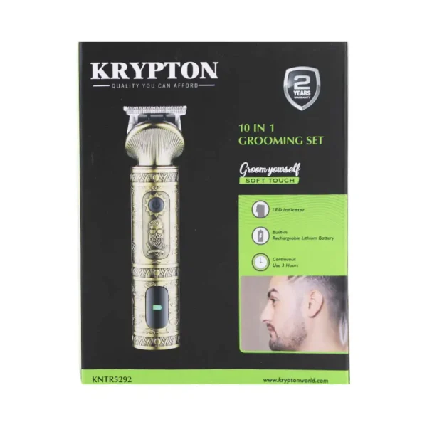 Krypton 10-in-1 Multi Grooming Kit Soft Touch Grooming Set- Golden