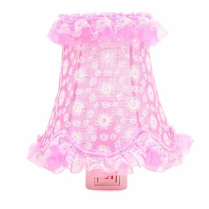 Plug in Mini Night Light Lamp, Table Lamp Multi Flower Design Bedside Lamp- Pink
