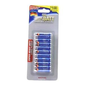 Tekbatt Super Heavy Duty & Long Power Battery, AAA Battery - 20 Pieces