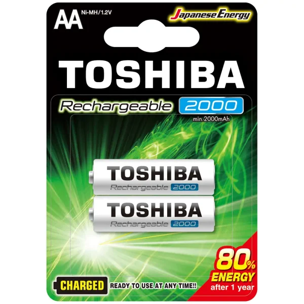 Toshiba Rechargeable Battery Cell AA  Size- 2000 mAh- 2pcs