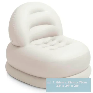White Intex Mode Chairs, Sofa Chair Inflatable, Soft Floor and Comfortable Back Support Seat, 84 x 99 x 76cm