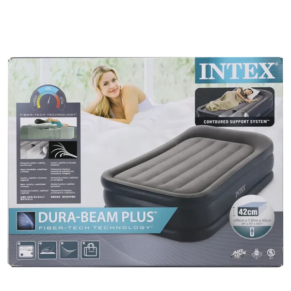 Intex Dura Beam Standard Airbed 39 x 75 x 16.5inch- Grey