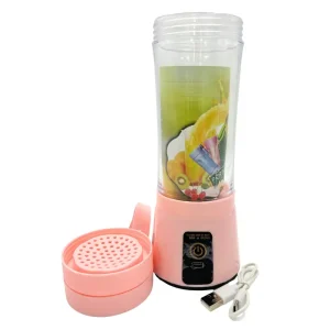Portable And Rechargeable Pink Colored Battery Juice Blender - 380ml