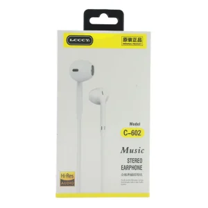 Music Stereo Earphone High Resolution Audio, Model C-602- White