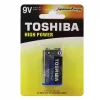 Toshiba 9V Alkaline 6LR61 High Power Battery No Mercury or Cadmium Added