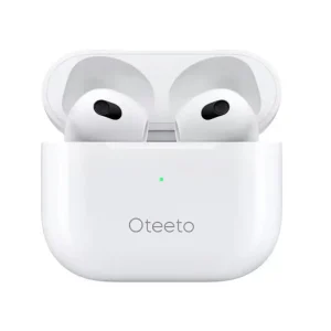 Oteeto OT203 Bluetooth Earbuds With Hifi Sound Quality Noice Cacellation Desinged For Android Devices and iOS - White